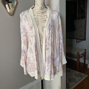 Free People Boca floral lace kimono